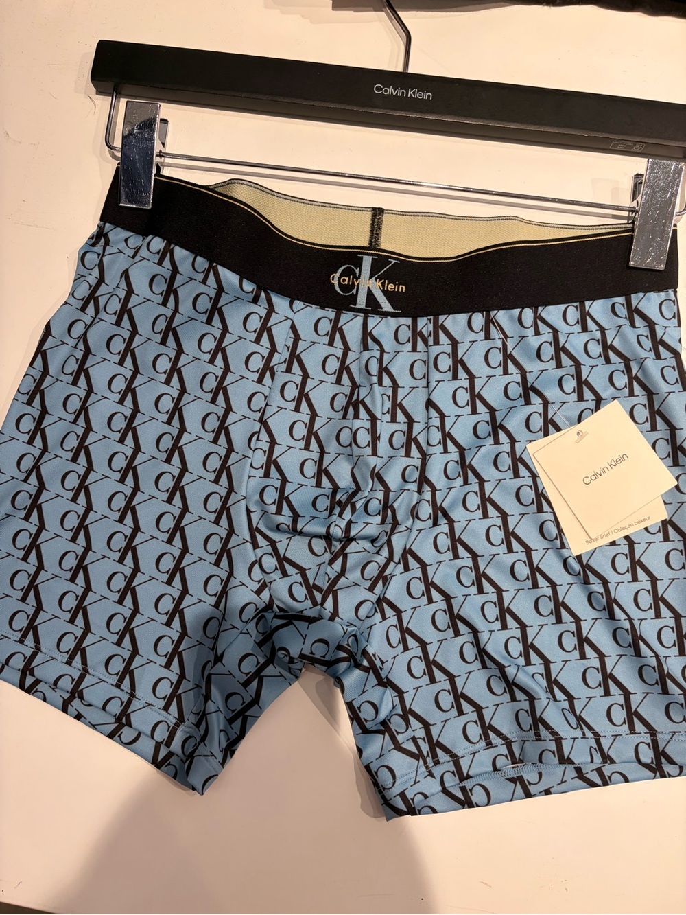 Calvin Klein Microfiber steel box brief new streched  - blue monogram